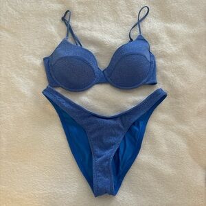 Triangl sparkly blue bikini set